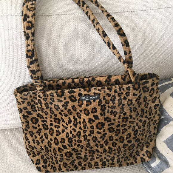 Snazzy Kate Spade Furred Leopard Vintage Shopper Shoulder Bag EUC - Picture 7 of 7